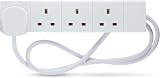 Status 4 Way Socket Extension Lead 1m Cable White 13A Wall Mountable