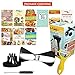 mKitchen 4 Blades Spiral Slicer Spiralizer New Generation Complete Bundle-9 Recipe eBooks-Vegetable Cutter-Zucchini Pasta Noodle Spaghetti Maker with Vegetable Peeler and Cleaning Brush
