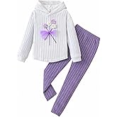 Afsmlys Girls Clothes Toddler Girl Outfits 2Pcs Hoodie Pullover Sweatshirt + Leggings Winter Spring Set, Size 4-12 Years