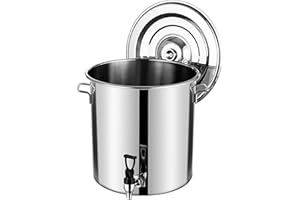 Stainless Steel Home Brew Kettle Stock Pot, Stock Pot Soup Pot with Lid, Brewing Stock Pot with Spigot Spout Thermos Containe
