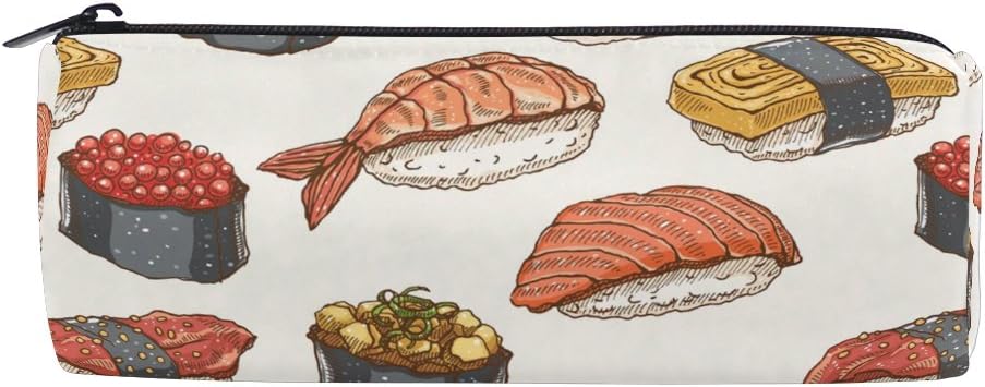 Amazon Vawa ペンケース 大容量 かわいい 筆箱 おしゃれ 高校生 学生用 化粧ポーチ ペンポーチ 小物入れ 文房具収納 寿司柄 食べ物柄 食物 面白い ペンケース 文房具 オフィス用品