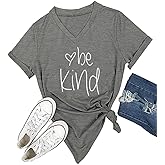 DANVOUY Womens T Shirt Casual Cotton Short Sleeve V-Neck Graphic T-Shirt Tops Tees