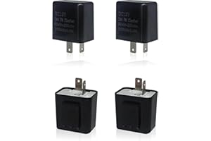 Flygun 4 PCS 2 Pin Motorcycle Flasher Relay Replacement for Warn, Adjustable Waterproof Car Turn Signal Relay Accessories, Universal Durable Automotive LED Relay for Trucks SUVs Cars (Black)