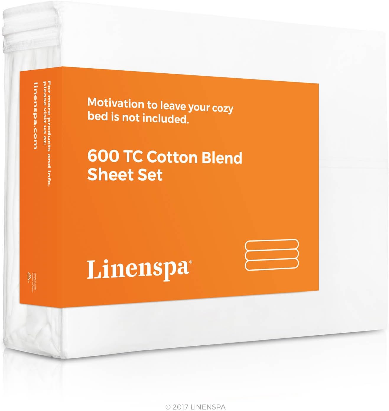 Linenspa 600 Thread Count Ultra Soft, Deep Pocket Cotton Blend Sheet Set - Queen - White: Home & Kitchen