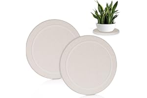 Creproly Plant Saucer Flower Pot Saucers Plant Trays for Pots Instant Dry Diatomaceous Earth Round Plant Drip Trays for Indoors Keeping Counter and Floors Dry and Clean (2Pcs White Large)