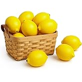 BigOtters Large Artificial Lemons, 3.7″ x 2.5″ Vivid Faux Lemons for Fake Fruit Bowls, Home Kitchen Decor, Party & Photography Props (12PCS)