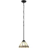 Chloe Lighting Belle Mission-Style 1 Light Blackish-Bronze Finish Mini Pendant Ceiling Fixture 8" Wide