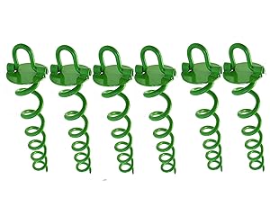 Ashman 16 Inch Spiral Ground Anchor Green Color - Ideal for Securing Animals, Tents, Canopies, Sheds, Car Ports, Swing Sets