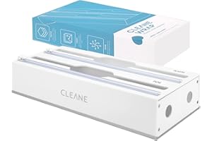 CLEANE HINT Plastic Wrap Dispenser with Cutter - Aluminum Foil Organization and Storage 2-in-1 Parchment Paper and Plastic Wrap Organizer - Saran Wrap Dispenser for Kitchen Drawer - Compatible with 13 inch Roll