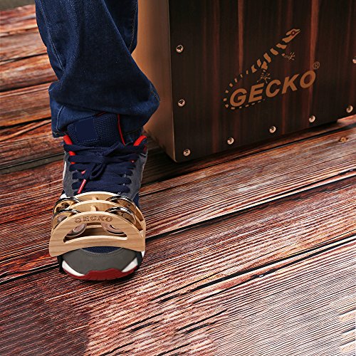 GECKO Percussion Cajon Player's Foot Tambourine with Steel Jingles - Thumbnail 6