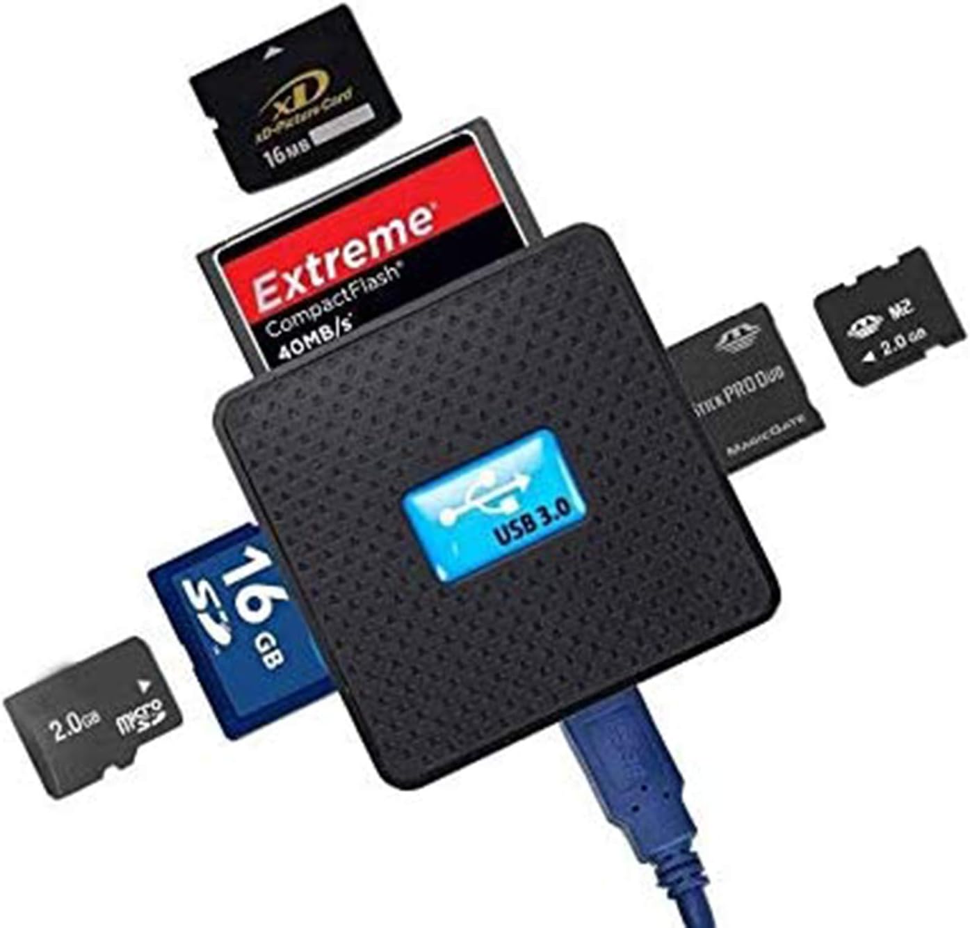 Amazon Com Acuvar High Speed All In 1 Memory Card Reader Writer For Sd Sdhc Micro Sd Cf Xd Ms Pro Duo Cards Computers Accessories