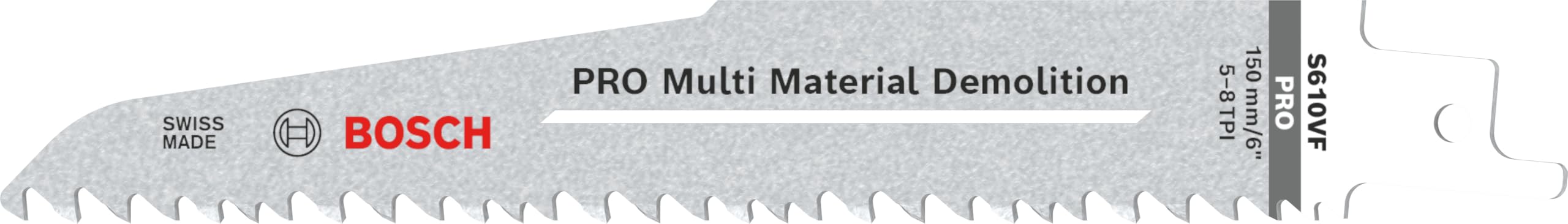 Bosch 5x PRO Multi Material S610VF Demolition Reciprocating Saw Blade (for Wood with nails, Construction wood, Length 150 mm, Professional Accessory Reciprocating Saw)