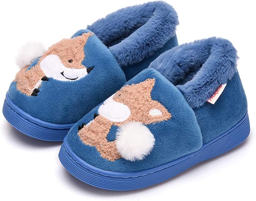 Girls Boys Fuzzy Warm Slippers Kids Toddler House Home