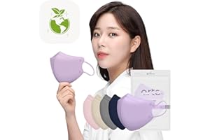 HOMSSEM Arte Korean Mask For Adults Dust Mask Made In Korea 2d–4Layer Protective Filter Ideal Fit for Comfortable 5 Color (Purple 25p)