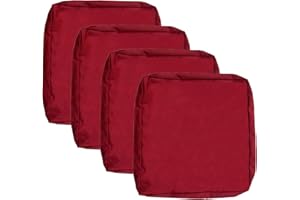 Sqodok Patio Cushion Covers Only, Outdoor Chair Cushion Covers with Ties for Patio Furniture Outdoor Seat Cushion Slipcover Replacement (21" x 19" x 3" 4Pack, Burgundy)