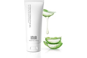 INIA Microcurrent Conductive Gel for Facial and Body Skin Care Machines – Hydrating Gel Primer with Hyaluronic Acid, Anti-Aging & Skin Tightening for Women and Men, 10.56 Fl Oz