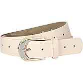 VONMELLI Women Leather Belt for Pants Jeans Dresses Ladies Belts with Fashion Gold Silver Buckle