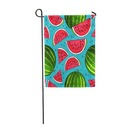 Amazon Com Semtomn Garden Flag Pattern Of Watermelons On Blue