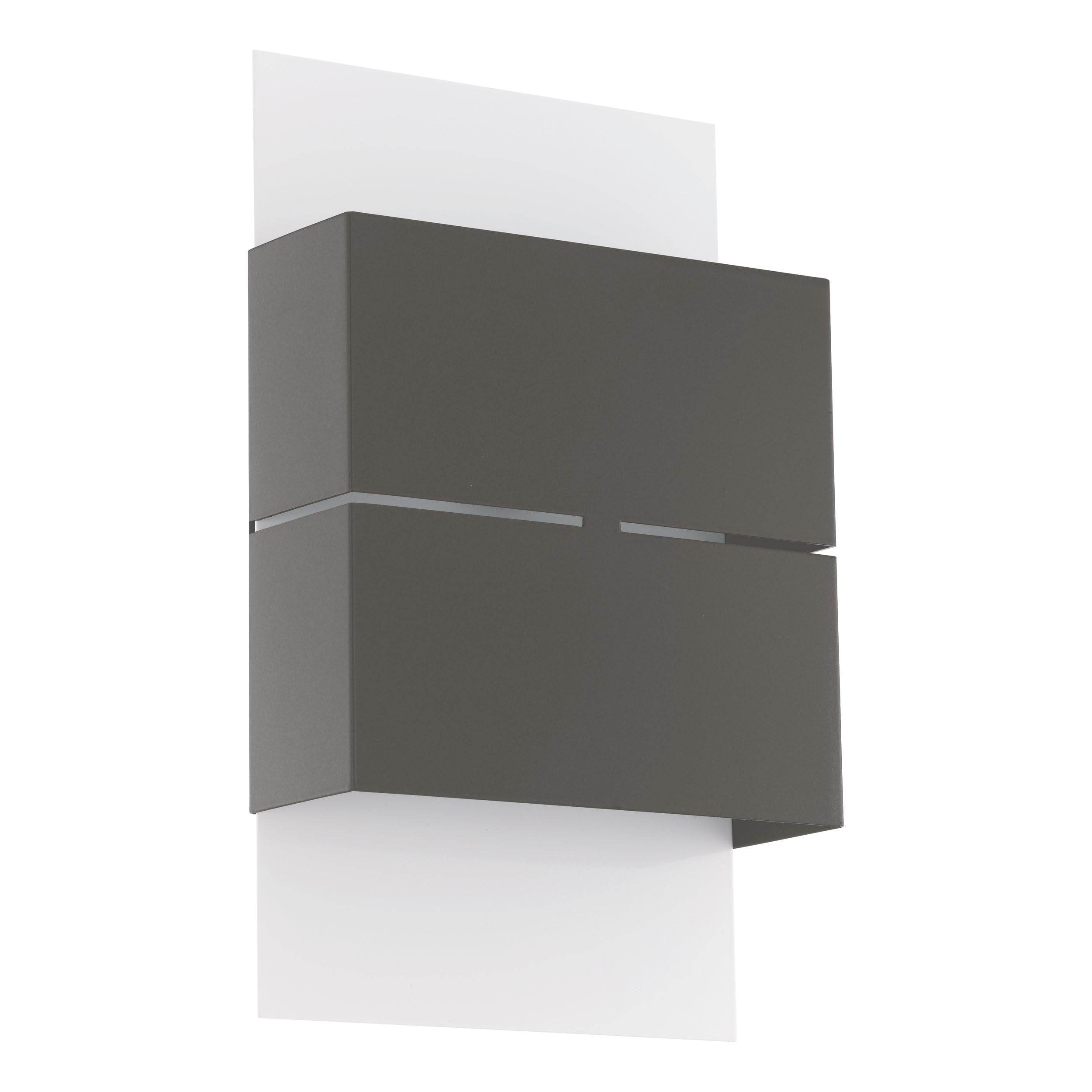 Eglo Kibea 2-Flame LED Outdoor Wall Light, Anthracite and White Galvanised Steel Exterior Wall Lamp, IP44
