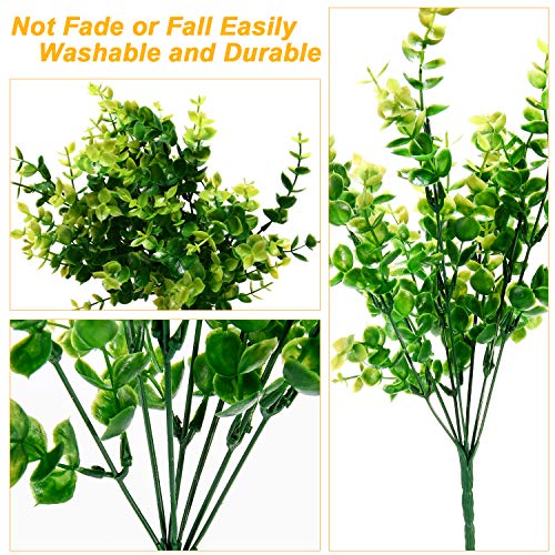 Woaiwo-q Artificial Flowers Artificial Plants Fake Plants Farmhouse Greenery Fake Boxwood for Outdoor Indoor Farmhouse,Home,Garden,Office,Weeding Decor(8 Pack)