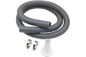 HUIXHAO Bilge Pump Hose, Bilge Pump Installation Kit1-1/8 Inch Dia,6 FT Premium Quality Kink-free Flexible PVC Hose, Stainless Steel Hoop*2 and Thru-Hull Fitting Can be used with bilge pump
