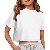 ZDC Girls Athletic Oversized Crop Tops Kids Drop Shoulder Short Sleeve T Shirts Workout Tees