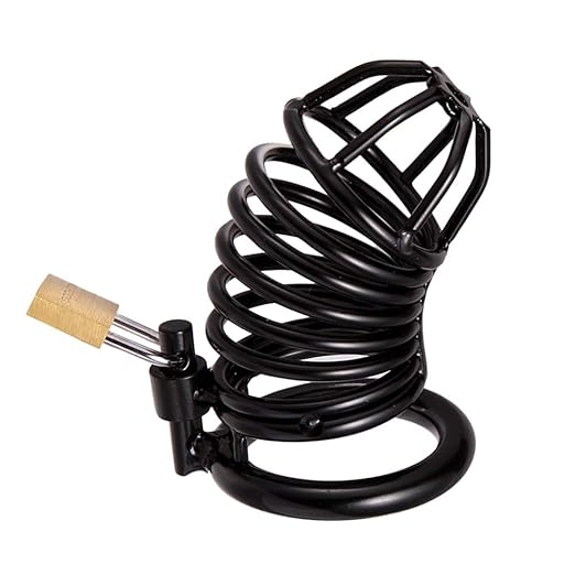 BESTOYARD Metall Edelstahl CB Keuschheitsgürtel Cock Cage Erwachsenen Spiel Sex Spielzeug 50mm (Schwarz)