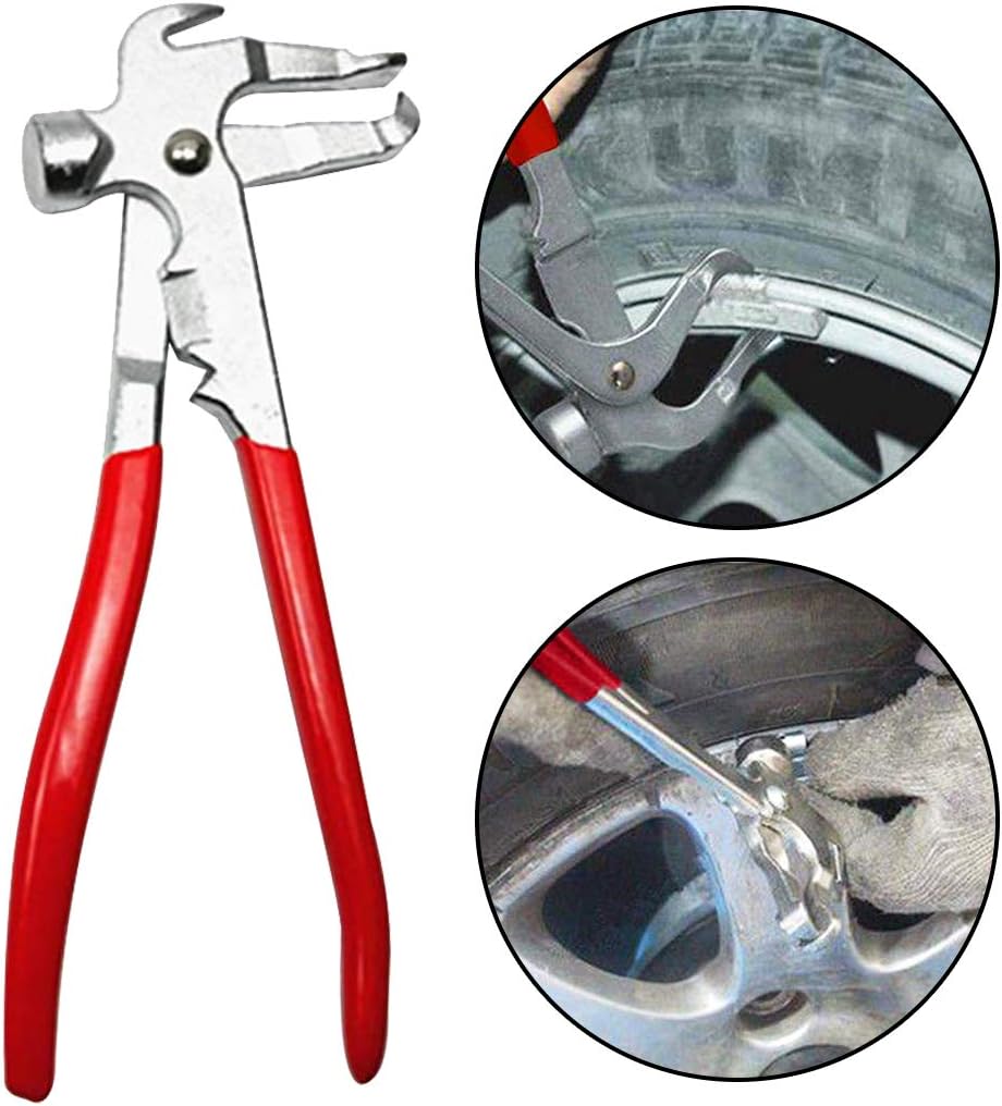 Jecr Wheel Weight Pliers Balance Hammer Plier Tool for