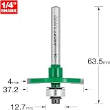 Trend Trend CraftPro Bearing Biscuit Jointer Router Cutter 1/4 in TC view 3