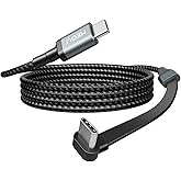 USB C Cable 3.3ft, 60W Type C Charger Fast Charging, Nylon Braided Right Angle USB C Cable, 90 Degree C Cord Charger for iPhone 16/15 Pro Max, Apple MacBook Pro, iPad, Pixel, Samsung