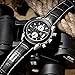findtime Mens Watches Chronograph 3ATM Waterproof Quartz Wrist Watch Date Analog Business Fashion Sport Design Leather Black Brown