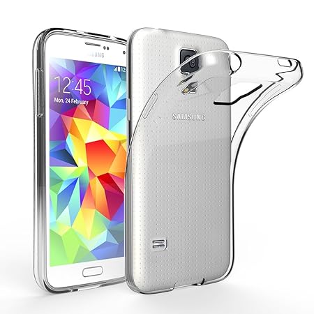 EasyAcc Hülle Case für Samsung Galaxy S5, Dünn Crystal Clear Transparent Weich Handyhülle Cover Soft Premium-TPU Durchsichtig