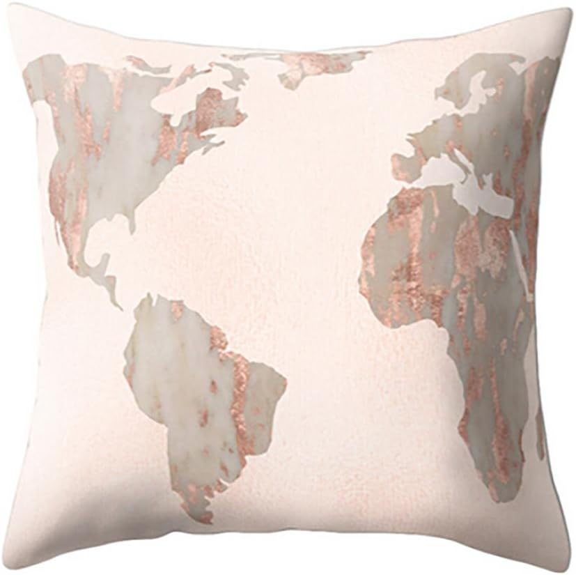 Janly Geometric Pillowcase Marble Texture Pillow Case for 45x45cm Cushion Cover Art Print Sofa Seat Home Decor (A1)