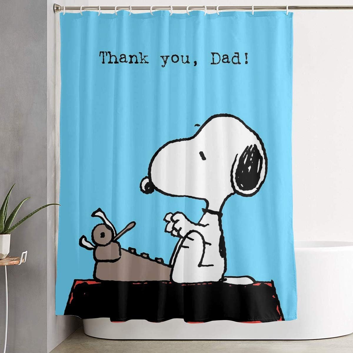Meirdre Stylish Shower Curtain Snoopy Thank You Dad