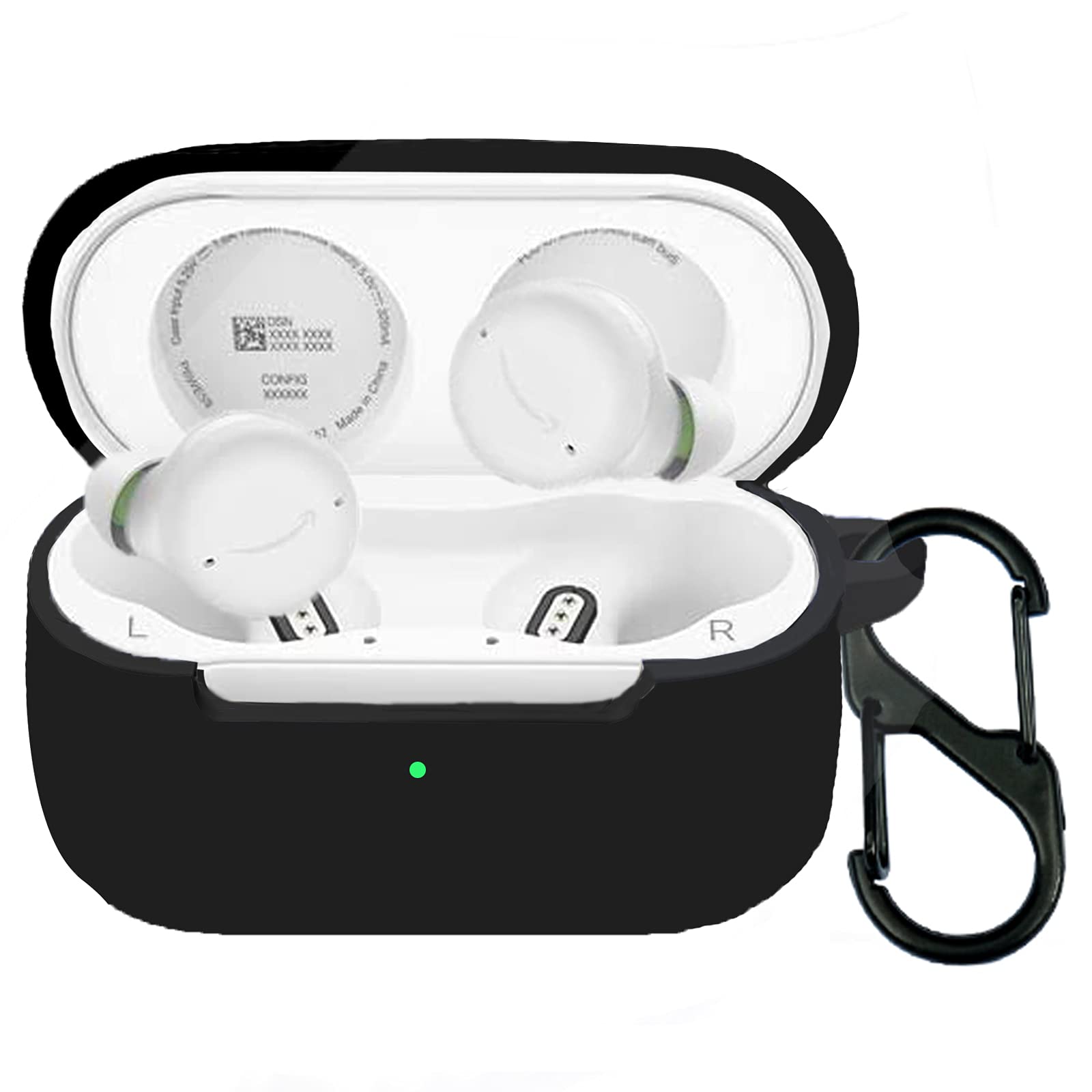 Compatible with Echo Buds 2 Case, Giaogor Silicone Case Cover Easy Carrying Protective Case Cover Compatible with Echo Buds 2 (Black)