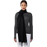 JENNIE LIU Women's 100% Pure Cashmere Scarf 75"x12" Cashmere Scarves for Women