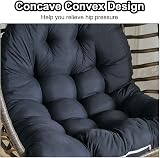 DKIEI Thicken Hanging Basket Chair Cushion 80x120cm Black Egg Chair Cushion view 5