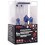 MNA 90° V Groove Router Bit 4 Pcs Set, 1/4 Inch