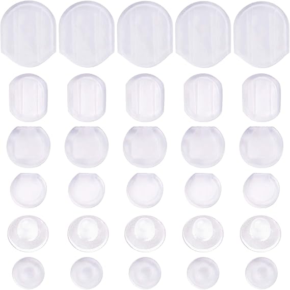 Earring Pads, 60 Pieces 6 Sizes Comfort Earring Cushions