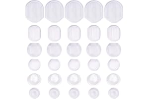 AYLIFU Earring Pads,60 Pieces 6 Sizes Comfort Earring Cushions Pads Silicone for Clip-on Earrings,Clear