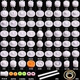 Quimat Plastic Gears Set 75 Pcs Single Double Reduction Gear Worm Gear for Robot QY12