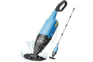 Cordless Pool Vacuum Cleaner for Above Ground and Inground Pools, Rechargeable Handheld Pool Vacuum with 60-90Min Runtime, Po