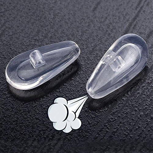 Senhu 5 Pairs Tear Drop Shape: Click-on 15mm Very Soft Air Chamber Silicone Nose Pads (Screw)