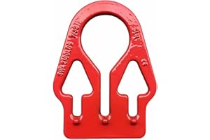 WsidQokfn G80 Chain Sling Master Link, 3-Hole Sling Plate and Eye, Heavy-Duty Forged Alloy Steel, Red-Coated Lifting Hardware