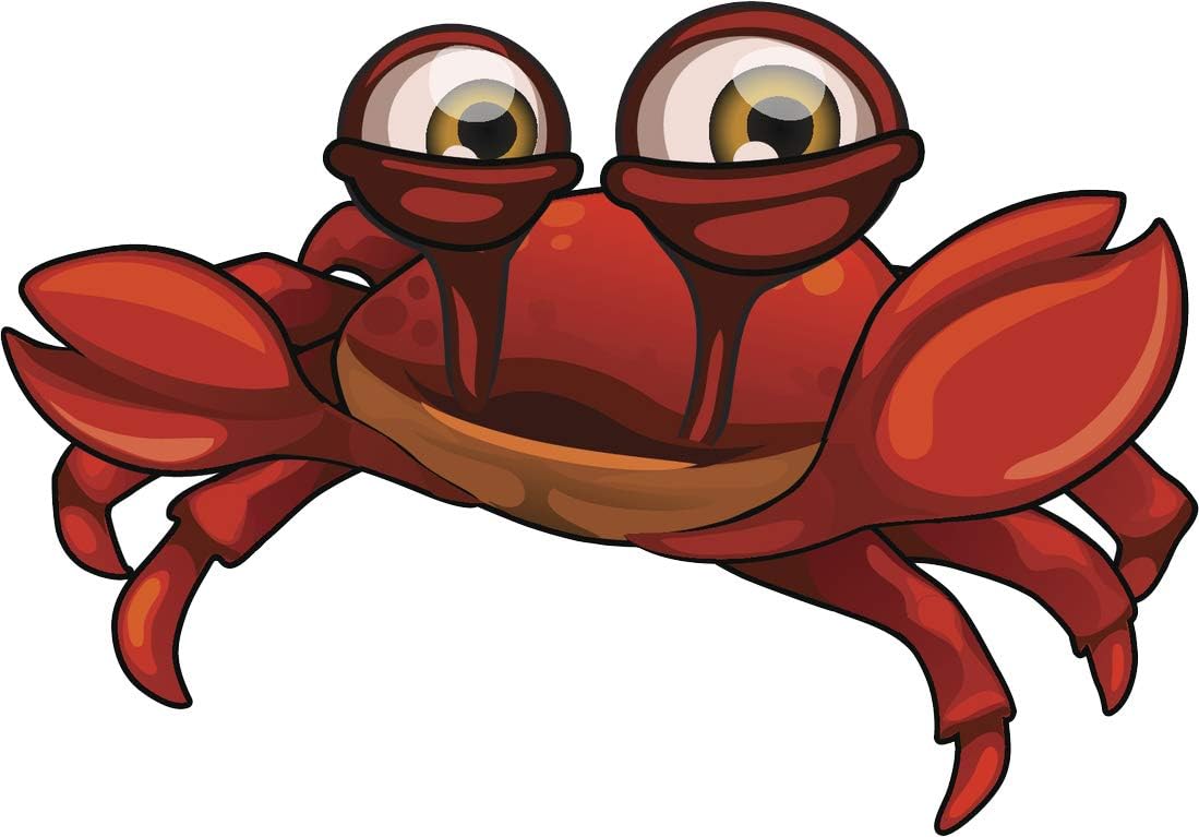 Amazon Com Cute Red Ocean Sea Hermit Crab Cartoon Emoji Vinyl Sticker 4 Wide No Shell Automotive