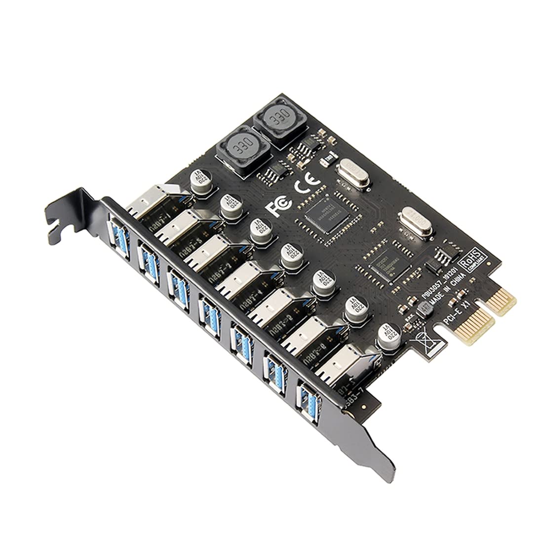 ChenYang CY PCI-E x1 to 7 Pcs USB 3.0 Ports HUB PCIE Express Expansion Card Adapter 5Gbps for Motherboard
