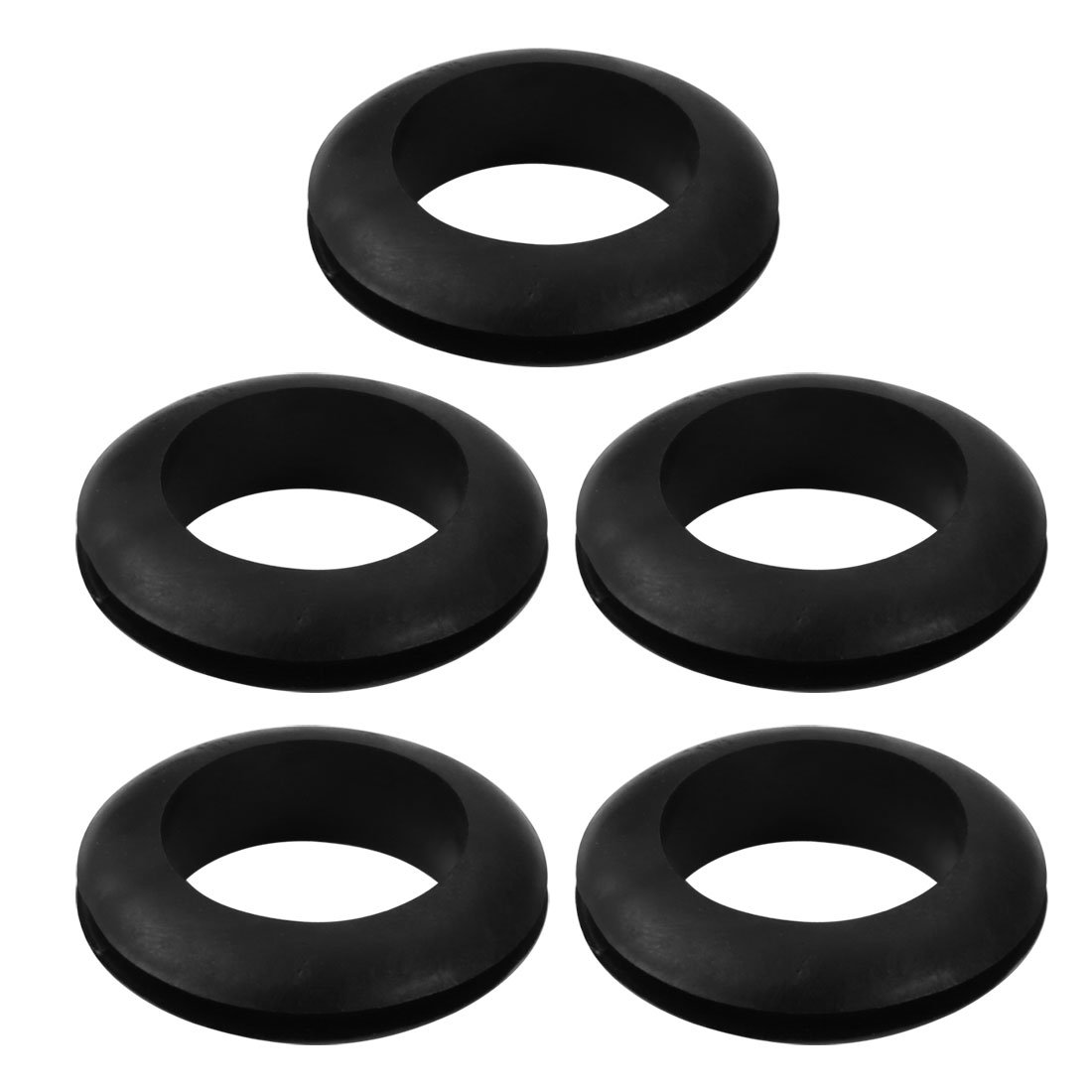 Sourcingmap 5pcs Wire Protective Grommets Black Rubber 30mm Double Sided Grommet