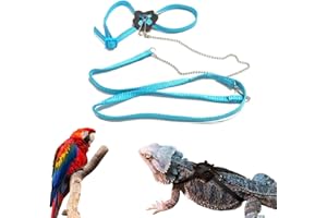 SAWYD Lizard Leash Bearded Dragon Harness Adjustable Reptile Lizard Harness Leash Parrot Harness Turtle Lizard, Suitable for Gecko Hamster Kitten Small Animal Outdoor Walking,Blue