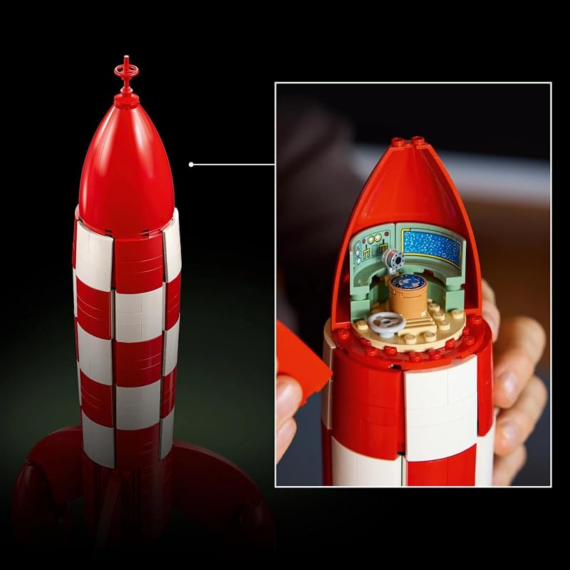 Ideas Die Mondrakete von Tintin - Raumschiff Modellbau für Erwachsene - Set zum Ausstellen mit 5 Minifiguren und der Hundefigur Struppi für DIY Deko - Geschenkidee für Fans - 21367 — Foto 2 von 8
