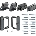 Bingguz Retractable Mesh Gate Hardware Replacement Parts Kit Full Set Wall Mounting Accessories Brackets Screws and Anchors (Gray)